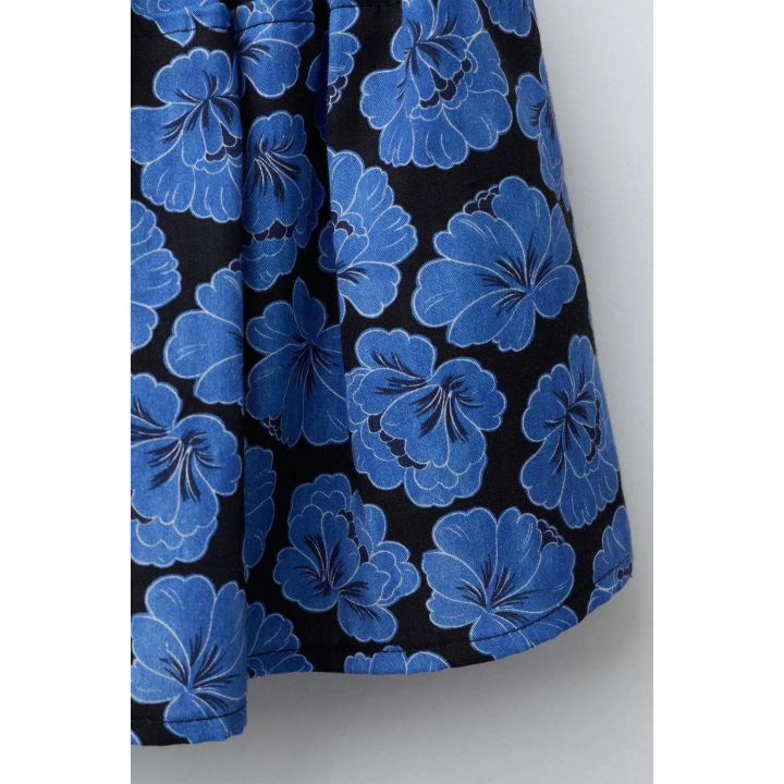 ЮБКА С ЦВЕТОЧНЫМ ПРИНТОМ И БАРХАТНЫМ БАНТОМ