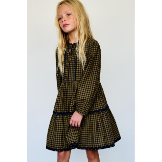 ПЛАТЬЕ В КЛЕТКУ С ВОЛНИСТЫМ КРАЕМ