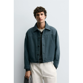 УКОРОЧЕННАЯ КУРТКА С ЭФФЕКТОМ ПОТЕРТОСТИ