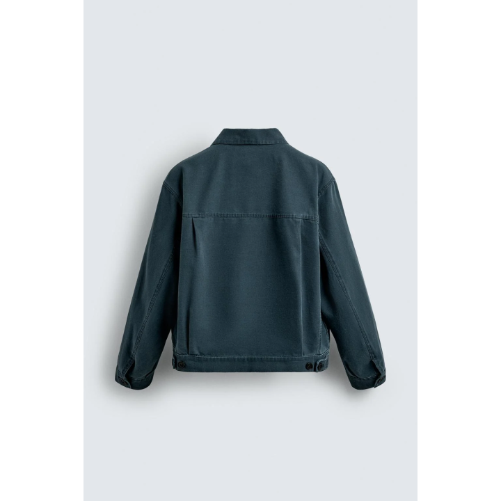 УКОРОЧЕННАЯ КУРТКА С ЭФФЕКТОМ ПОТЕРТОСТИ