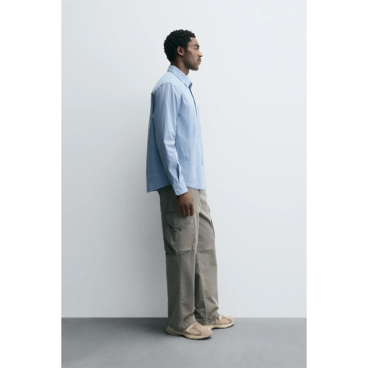 РУБАШКА ИЗ РЕЛЬЕФНОЙ ТКАНИ С КАРМАНОМ