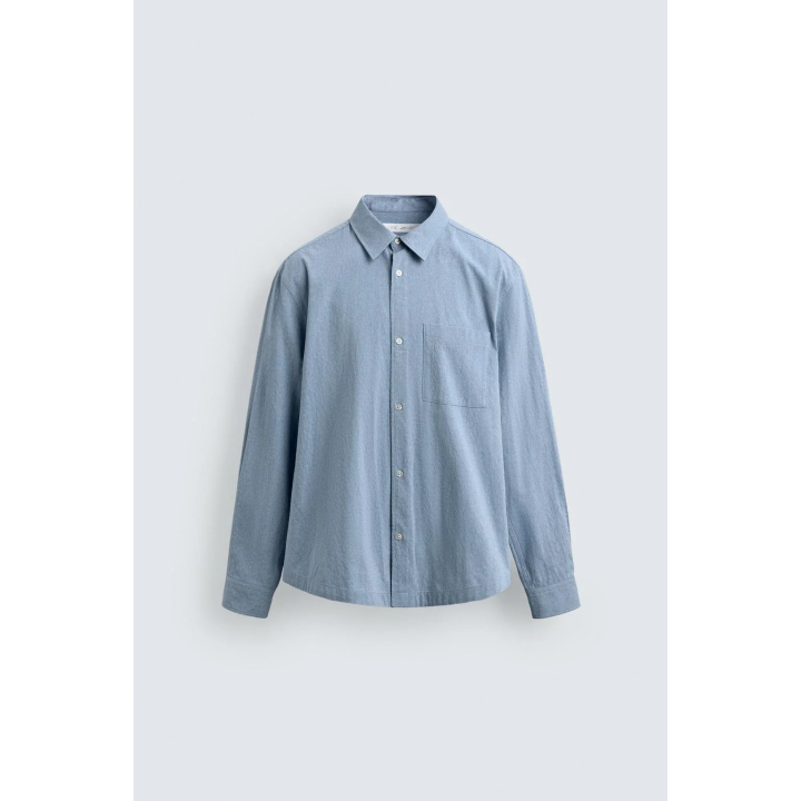 РУБАШКА ИЗ РЕЛЬЕФНОЙ ТКАНИ С КАРМАНОМ