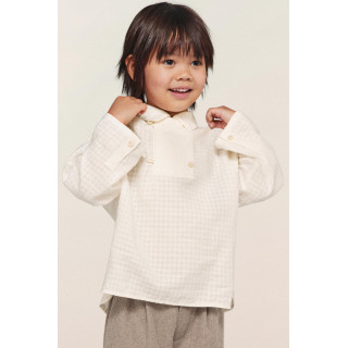 Рубашка с текстурой и завязками