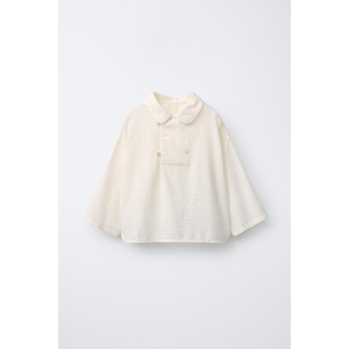 Рубашка с текстурой и завязками