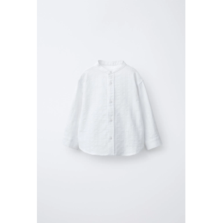 Рубашка с текстурным стойкой воротником