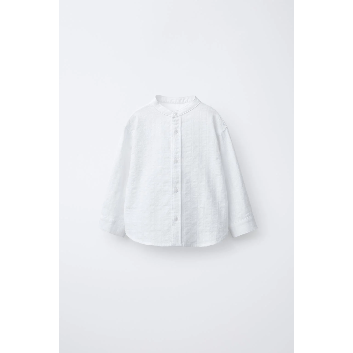 Рубашка с текстурным стойкой воротником