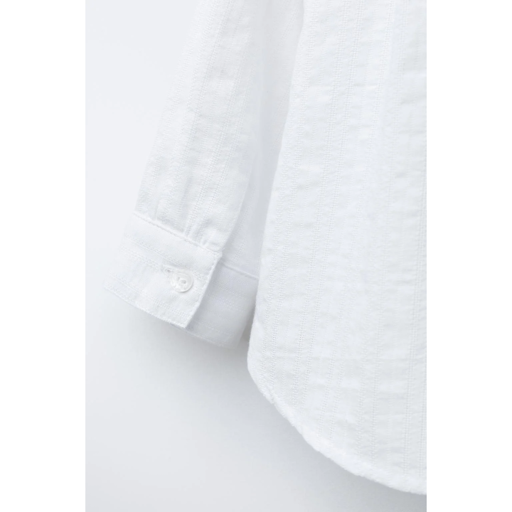 Рубашка с текстурным стойкой воротником