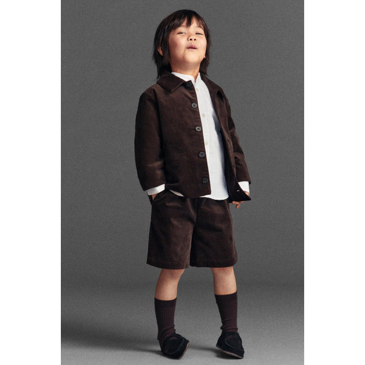 Бермуды из велюра с ламелями