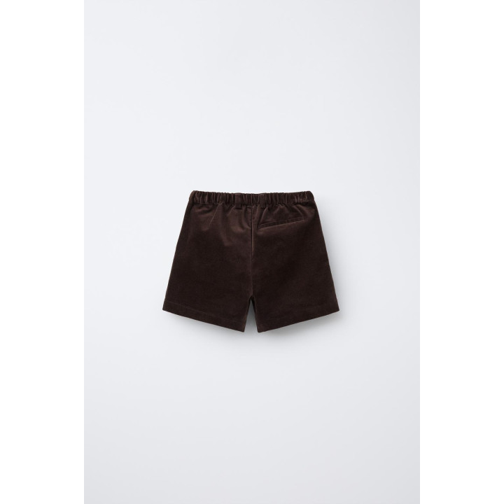 Бермуды из велюра с ламелями