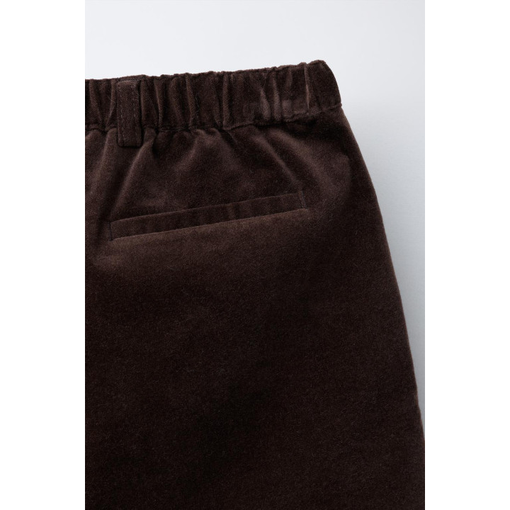 Бермуды из велюра с ламелями