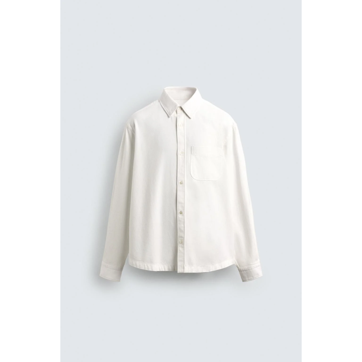 РУБАШКА ИЗ РЕЛЬЕФНОЙ ТКАНИ С КАРМАНОМ