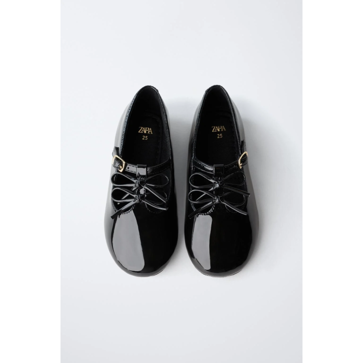 БАЛЕТКИ ЛАКИРОВАННЫЕ С БАНТАМИ