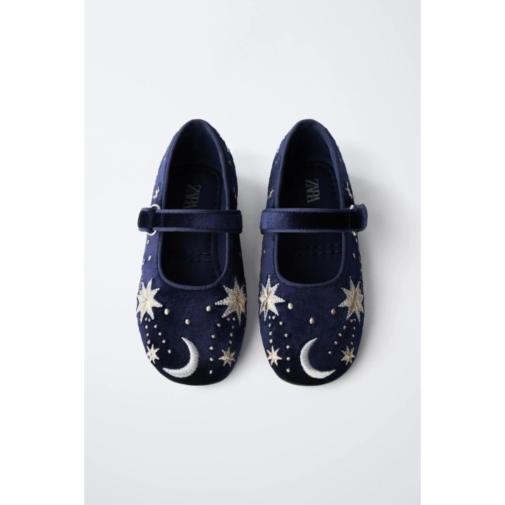 БАРХАТНЫЕ БАЛЕТКИ С ВЫШИВКОЙ