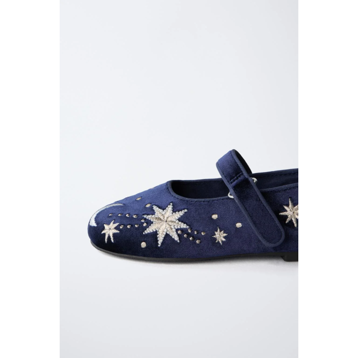 БАРХАТНЫЕ БАЛЕТКИ С ВЫШИВКОЙ