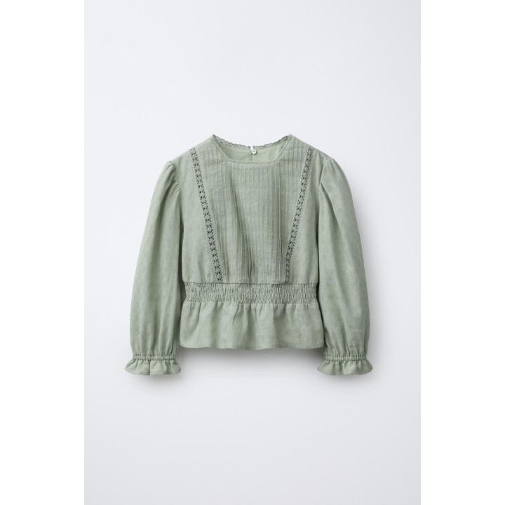 РУБАШКА С ПРОШВОЙ И ВОЛАНАМИ