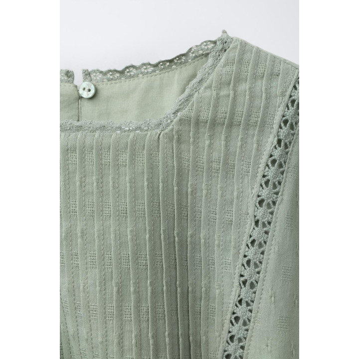 РУБАШКА С ПРОШВОЙ И ВОЛАНАМИ