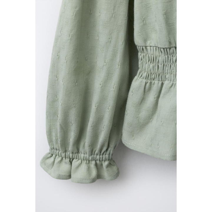 РУБАШКА С ПРОШВОЙ И ВОЛАНАМИ