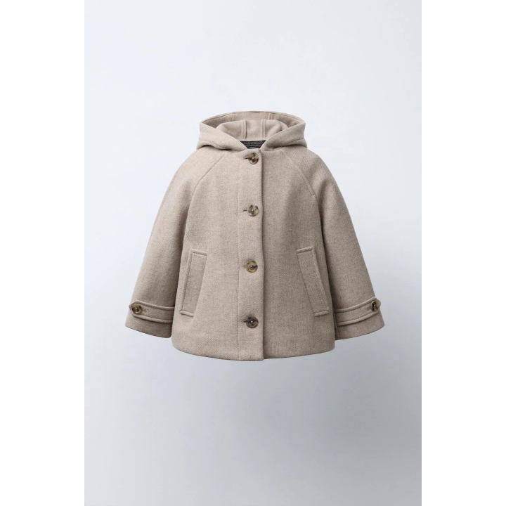 Пальто с капюшоном из шерсти manteco®