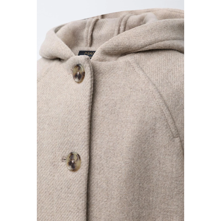 Пальто с капюшоном из шерсти manteco®