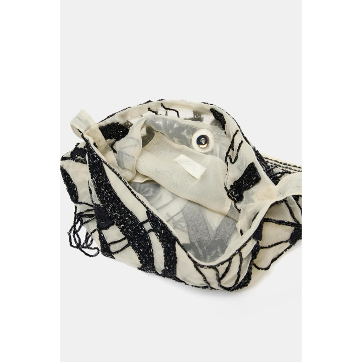 Сумка из сетчатой ткани с бисерными украшениями