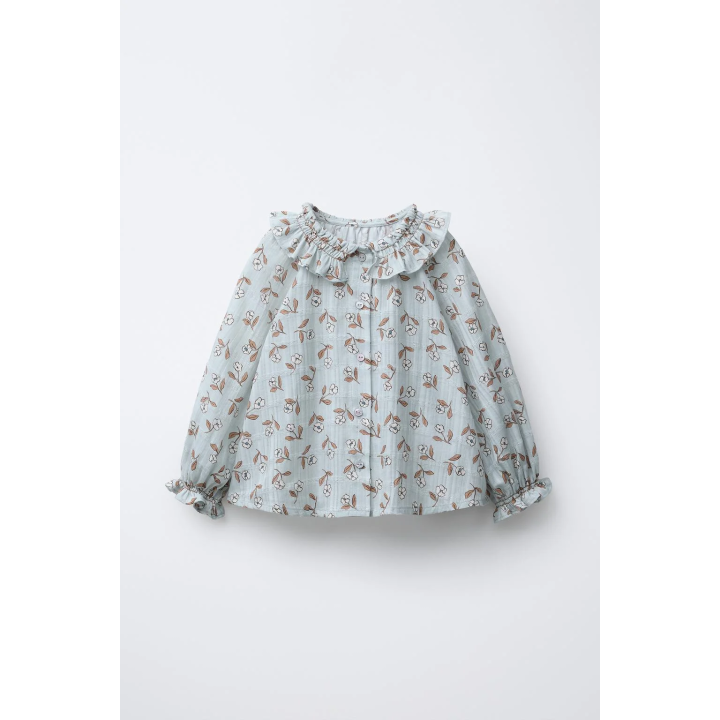 БЛУЗА С ЦВЕТОЧНЫМ ПРИНТОМ