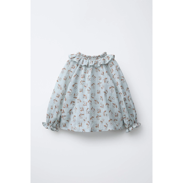 БЛУЗА С ЦВЕТОЧНЫМ ПРИНТОМ