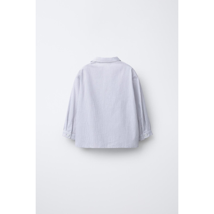 Рубашка в полоску с двубортной застежкой