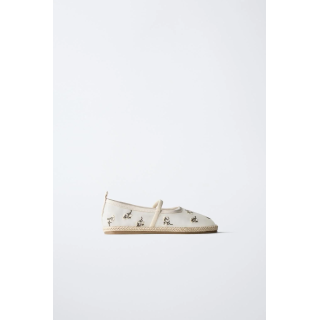 Туфли-балетки с вышивкой из джута