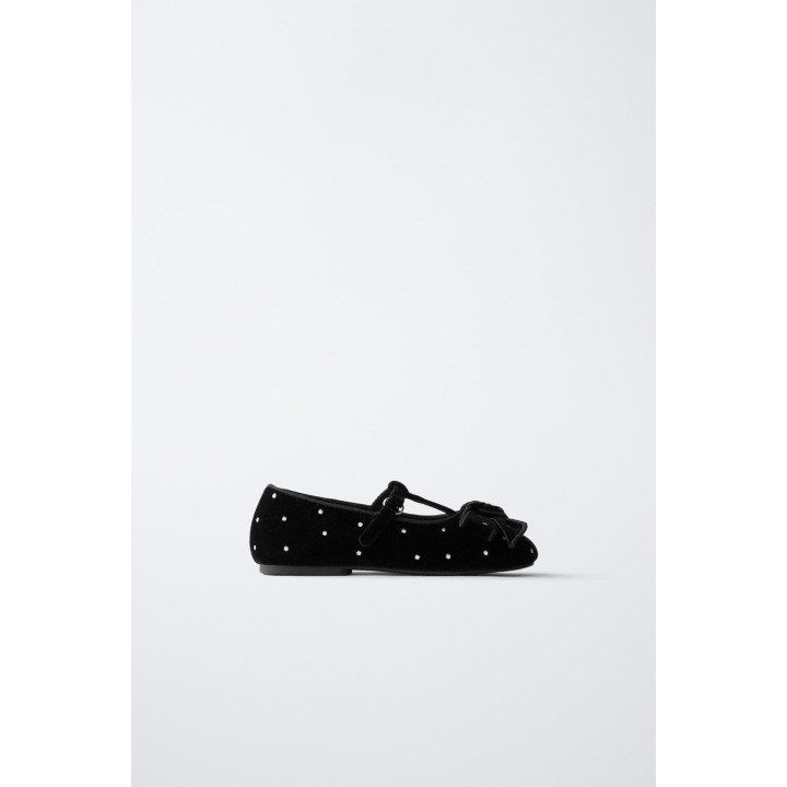 БАРХАТНЫЕ БАЛЕТКИ С БАНТОМ