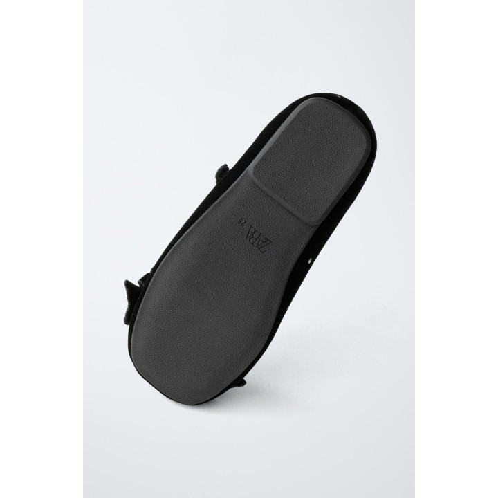 БАРХАТНЫЕ БАЛЕТКИ С БАНТОМ