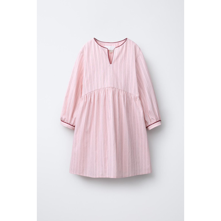 Платье в полоску с контрастной отделкой