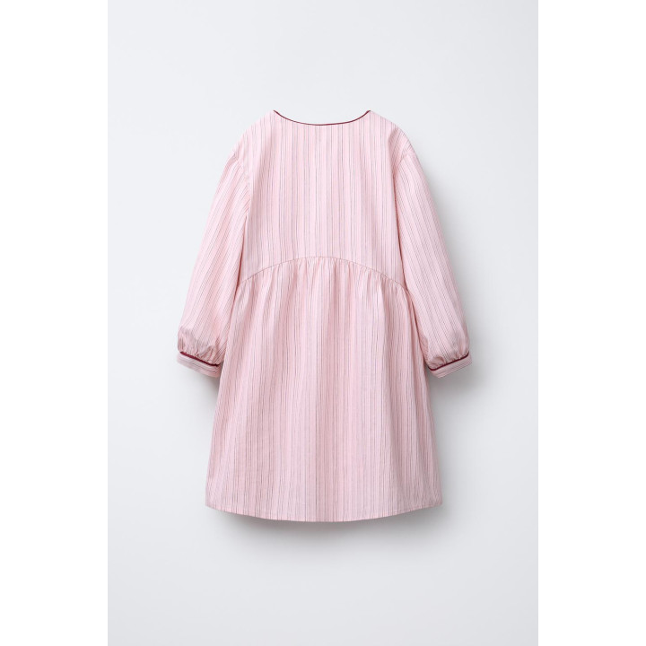 Платье в полоску с контрастной отделкой