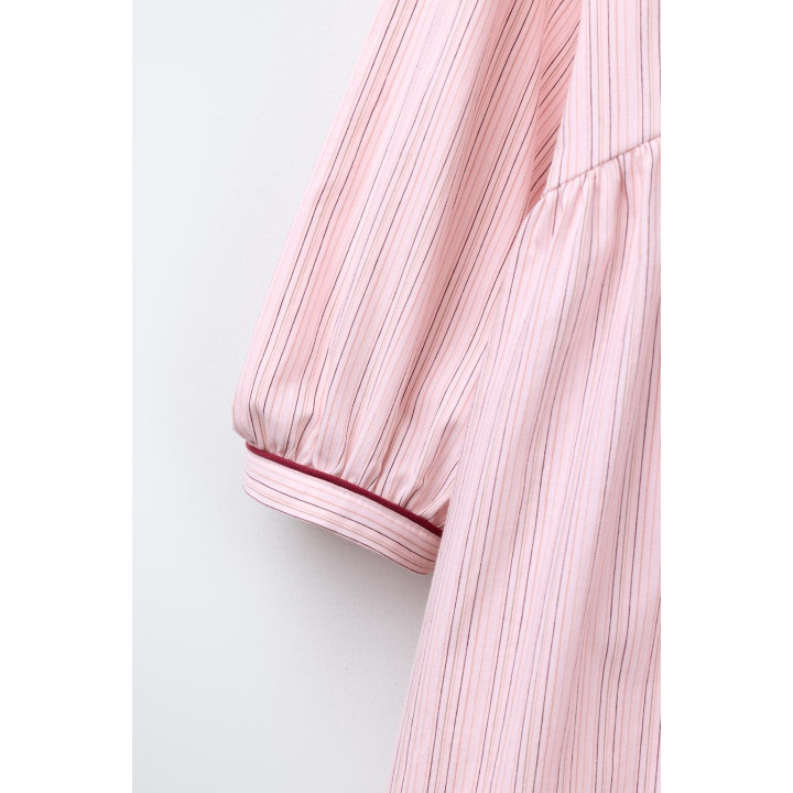 Платье в полоску с контрастной отделкой