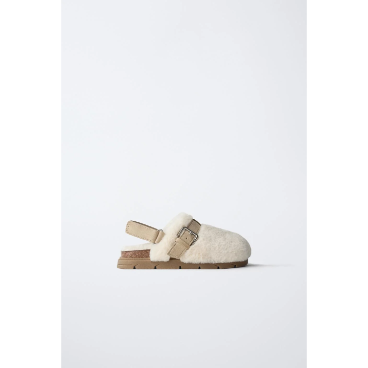 Сабо на меху из экокожи