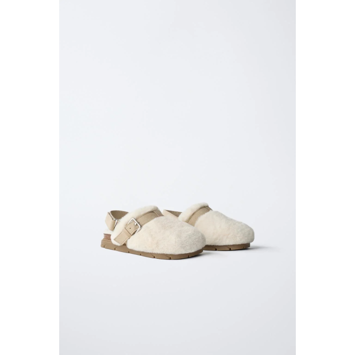 Сабо на меху из экокожи