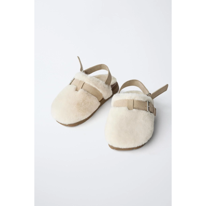 Сабо на меху из экокожи