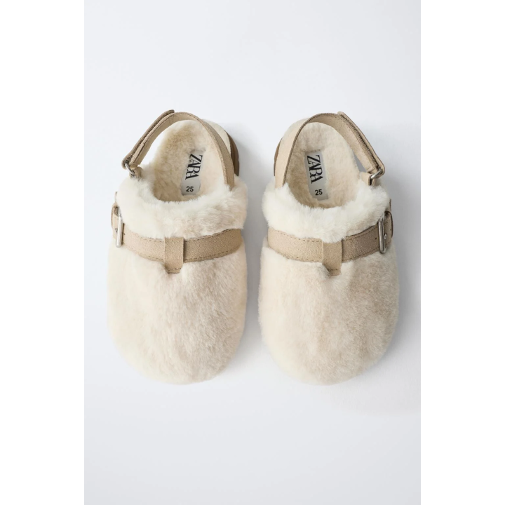 Сабо на меху из экокожи