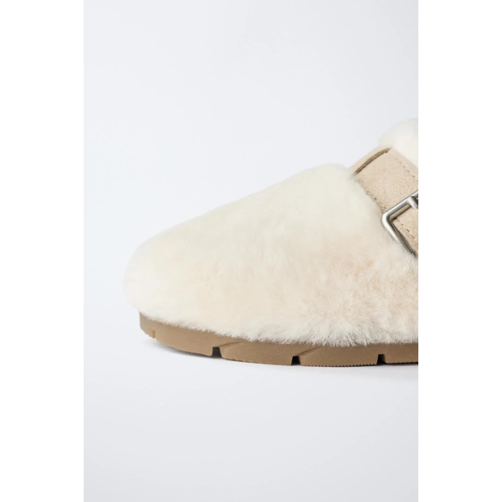 Сабо на меху из экокожи