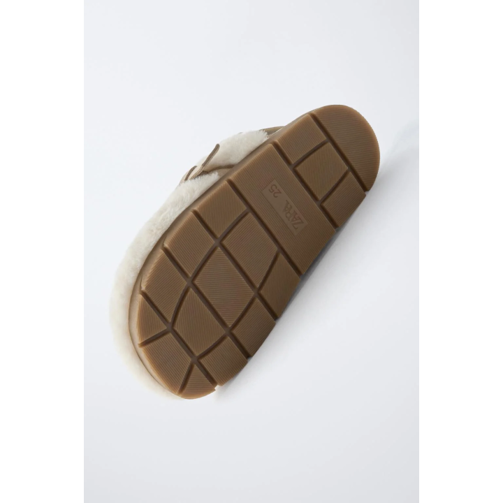 Сабо на меху из экокожи