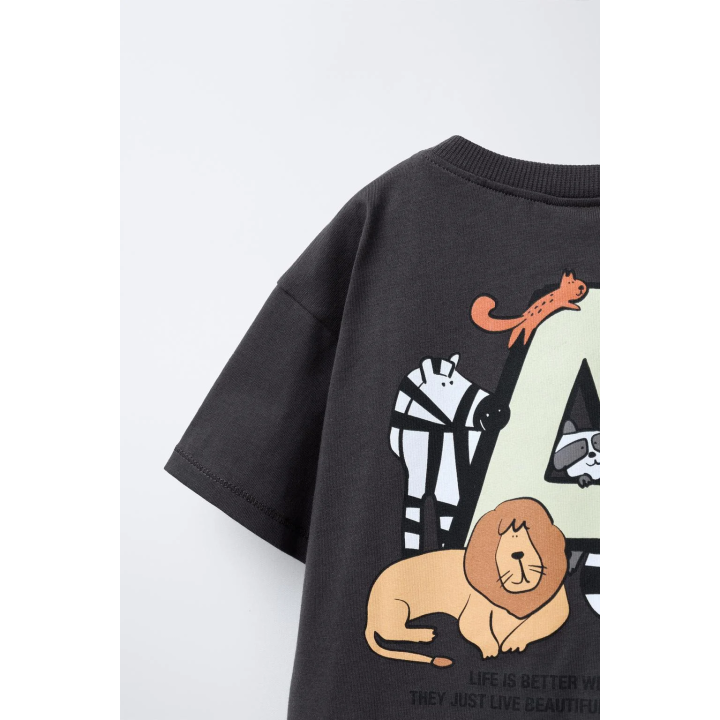 ФУТБОЛКА С АНИМАЛИСТИЧЕСКИМ ПРИНТОМ