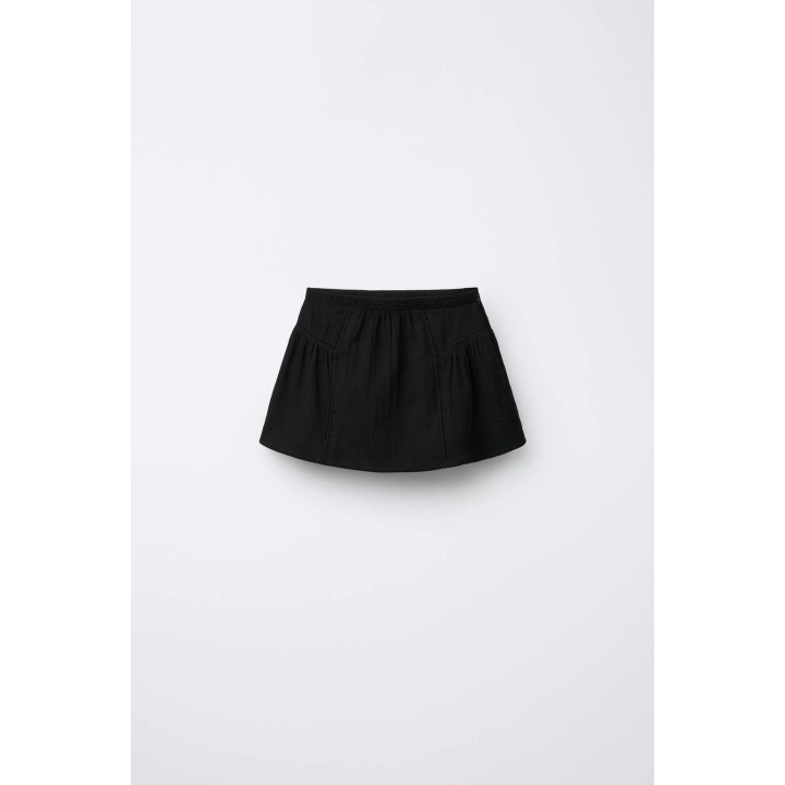 ЮБКА С ВОЛАНОМ И ОТДЕЛКОЙ ПРОШВОЙ