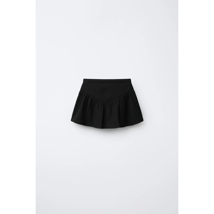 ЮБКА С ВОЛАНОМ И ОТДЕЛКОЙ ПРОШВОЙ