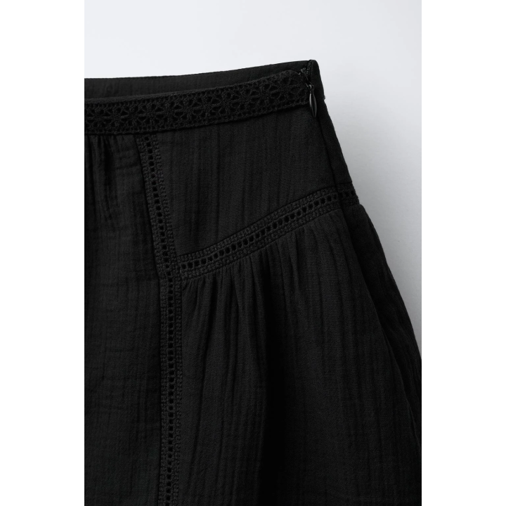 ЮБКА С ВОЛАНОМ И ОТДЕЛКОЙ ПРОШВОЙ