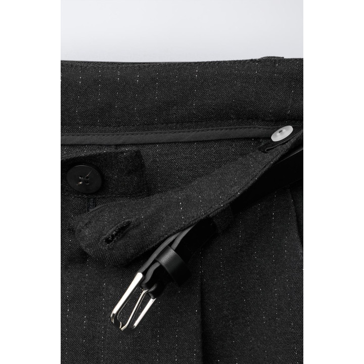 БРЮКИ WIDE LEG В ТОНКУЮ ПОЛОСКУ С БЛЕСКОМ