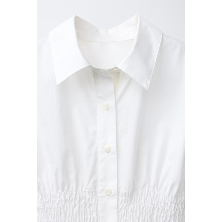 РУБАШКА С ЭЛАСТИЧНОЙ ОТДЕЛКОЙ И КОНТРАСТНЫМИ БАНТАМИ