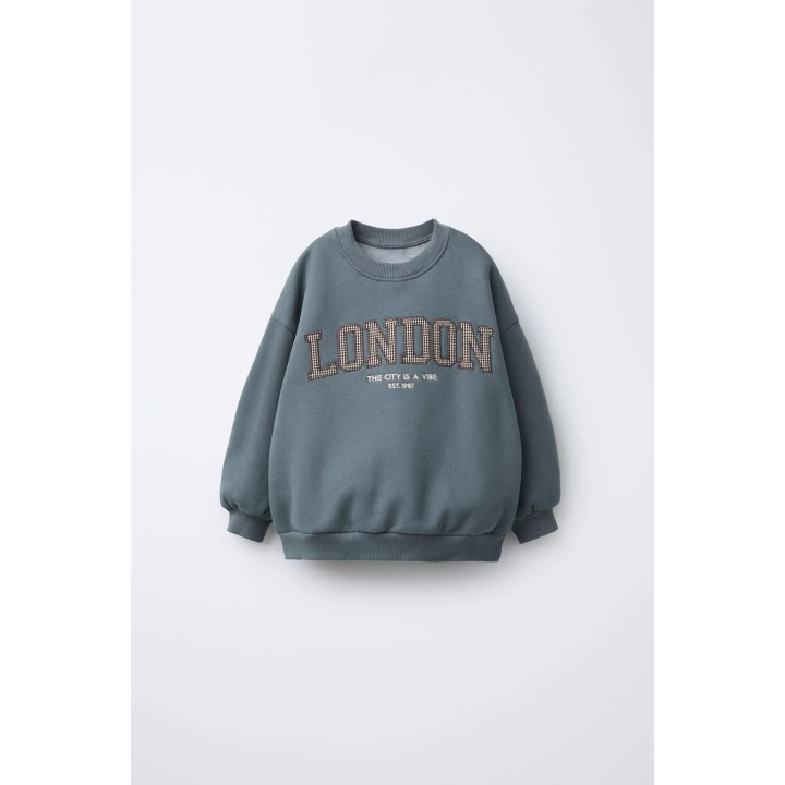 ТОЛСТОВКА С НАДПИСЬЮ И НАШИВКОЙ