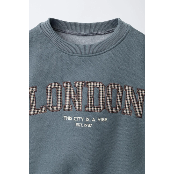 ТОЛСТОВКА С НАДПИСЬЮ И НАШИВКОЙ