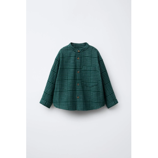 РУБАШКА В КЛЕТКУ С ВОРОТНИКОМ-СТОЙКОЙ