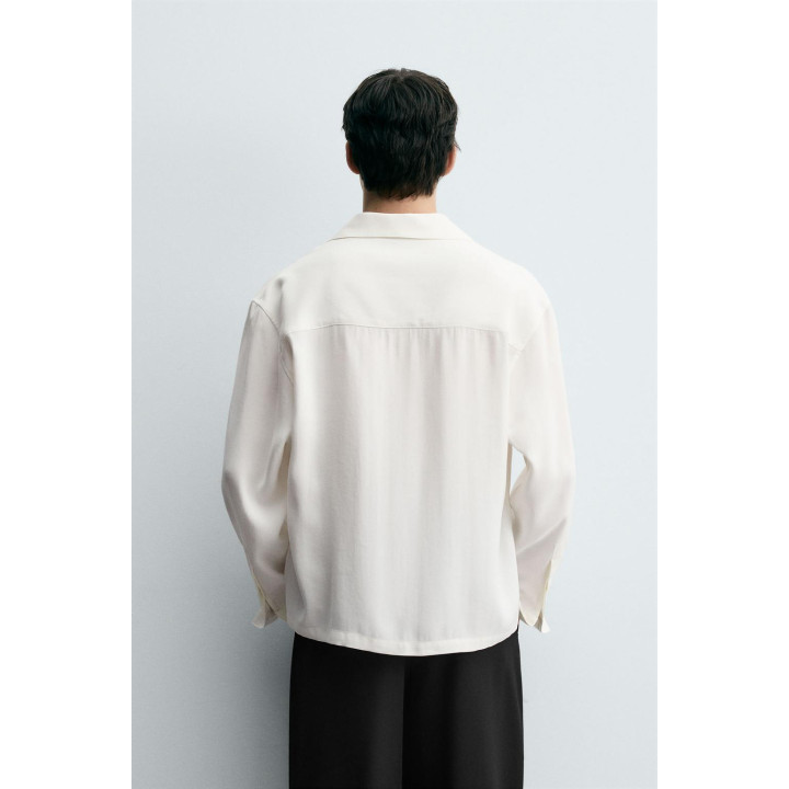 РУБАШКА BOXY-FIT ИЗ СТРУЯЩЕЙСЯ ТКАНИ