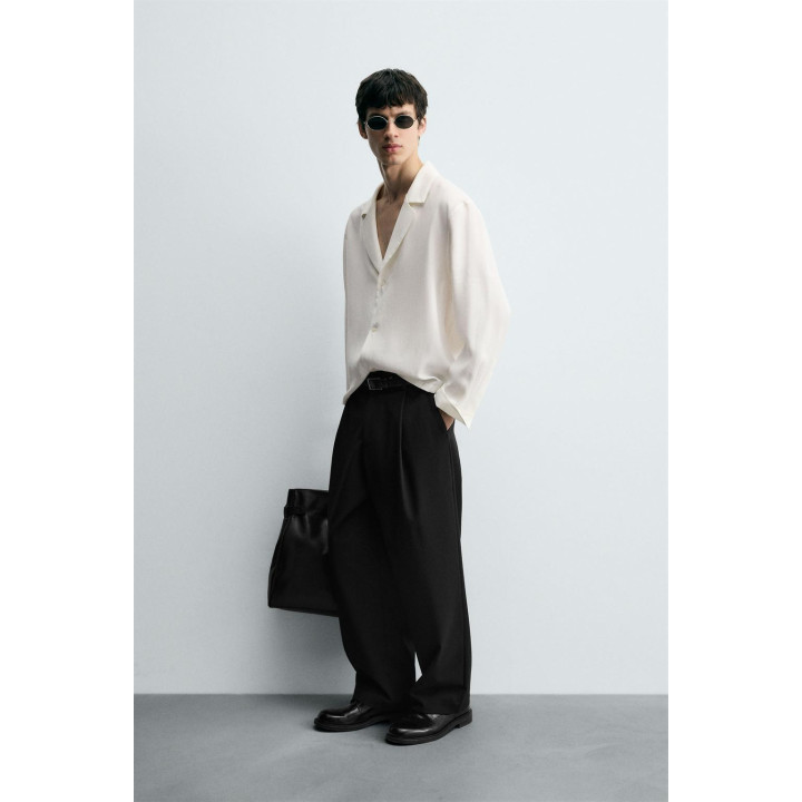 РУБАШКА BOXY-FIT ИЗ СТРУЯЩЕЙСЯ ТКАНИ